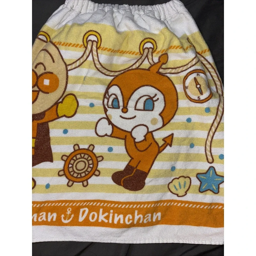 Anpanman Baikinman Dokinchan Kids Wrap Towels‎ Snap Button Beach Bath 2 Pack